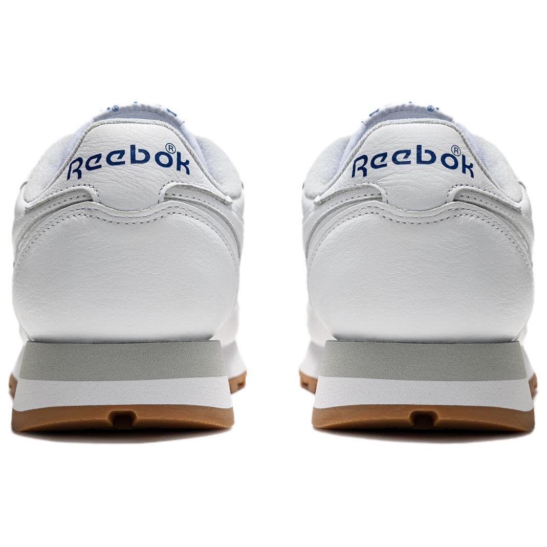 Кроссовки REEBOK Classic Leather Лоу-топы Повседневная обувь Мужская Белый Синий RE-ENTER The Scene Возвращайтесь с шагом - изображение 4