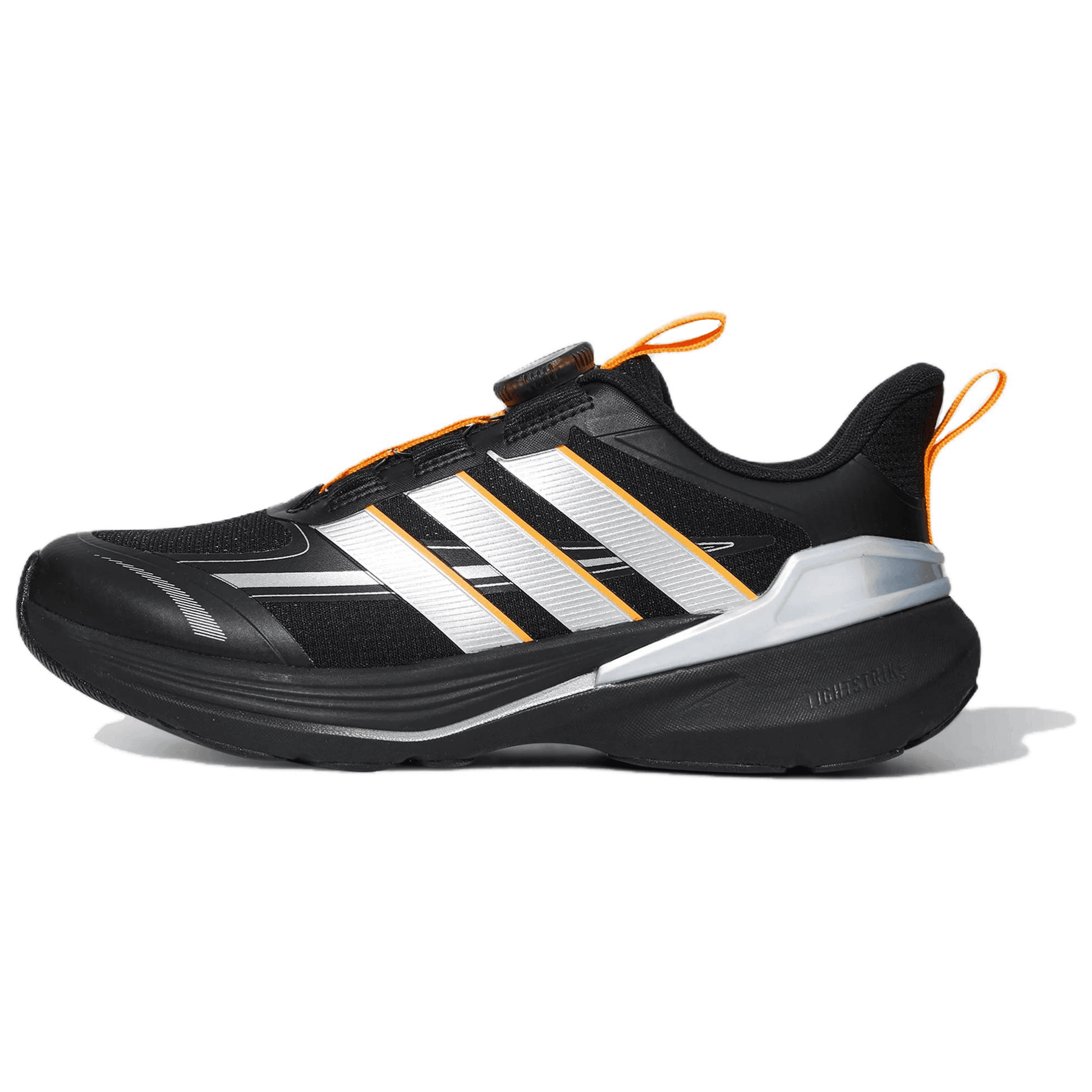 Кроссовки Adidas LIGHTDART Детские беговые кроссовки Low Топ Черный Металлический серебристый Оранжевый Kids - изображение 1