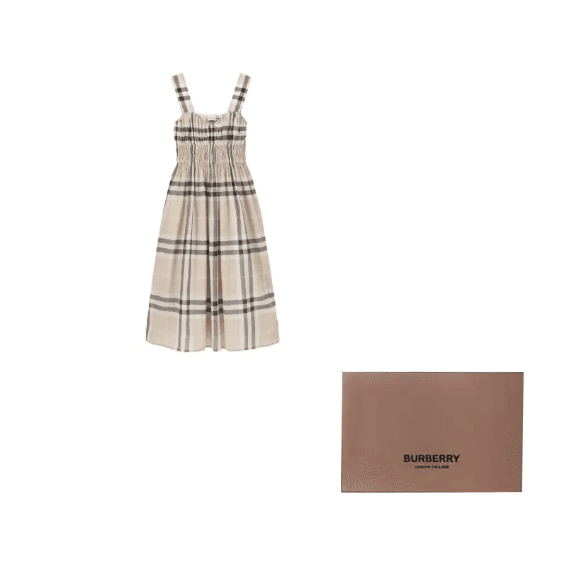 Burberry Без рукавов Платье Женские Камень Бежевый - изображение 10