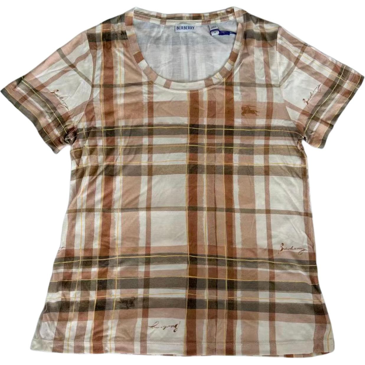 Футболка Burberry Коричневые Женские T-рубашки - изображение 1