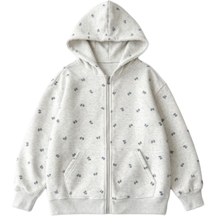SHIBU Модель R296 Полный принт Бант С капюшоном Пальто Вересковый серый Kids Топы - изображение 1