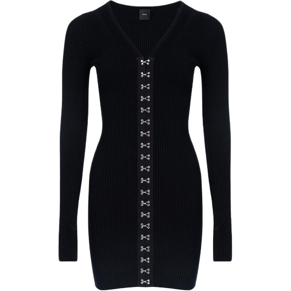 Платье PINKO Черное Женское Длинное Платье с Длинными Рукавами - изображение 2