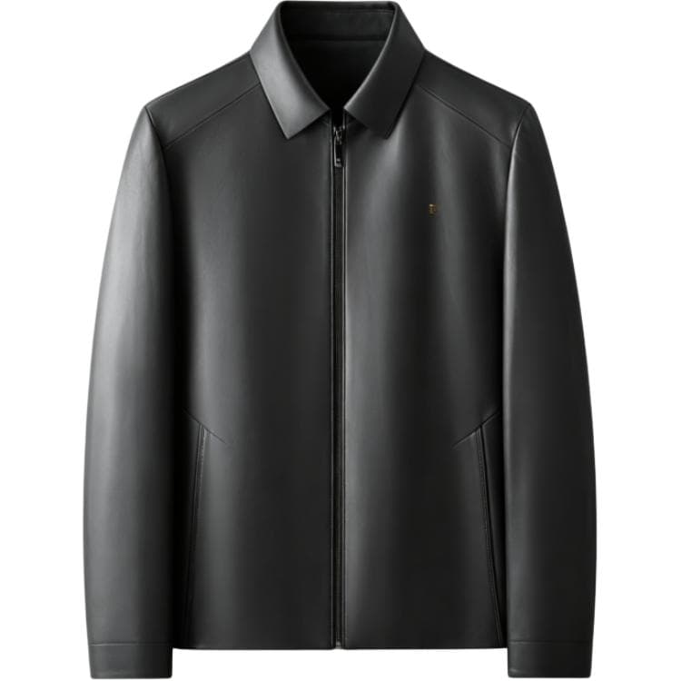Кожаная куртки PIERRE CARDIN Черный Металл Логотип Мужской Кожаные куртки - изображение 1