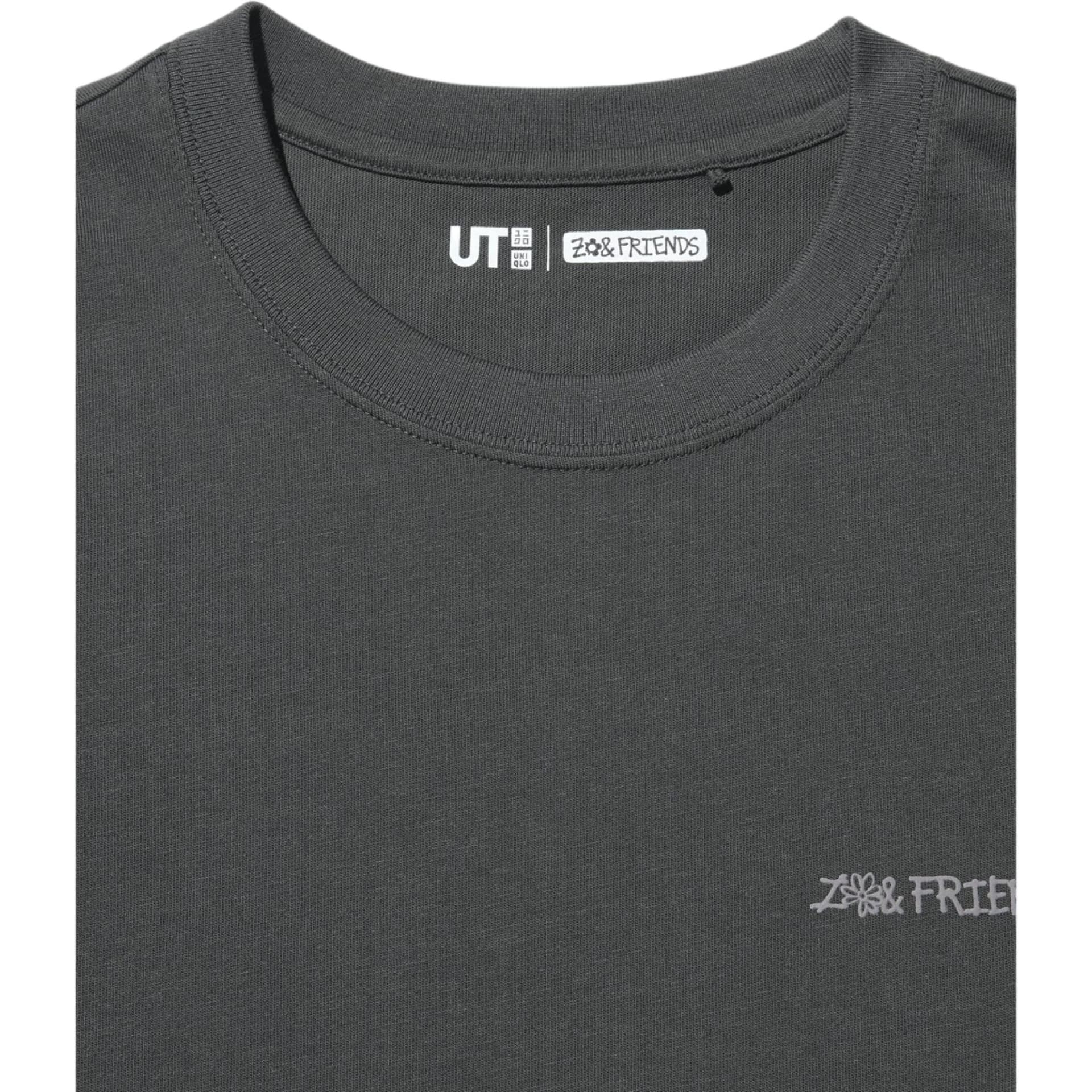 Футболка UNIQLO ZO FRIENDS X G Дракон Коллаборация Темно-серые Женские T-рубашки - изображение 3