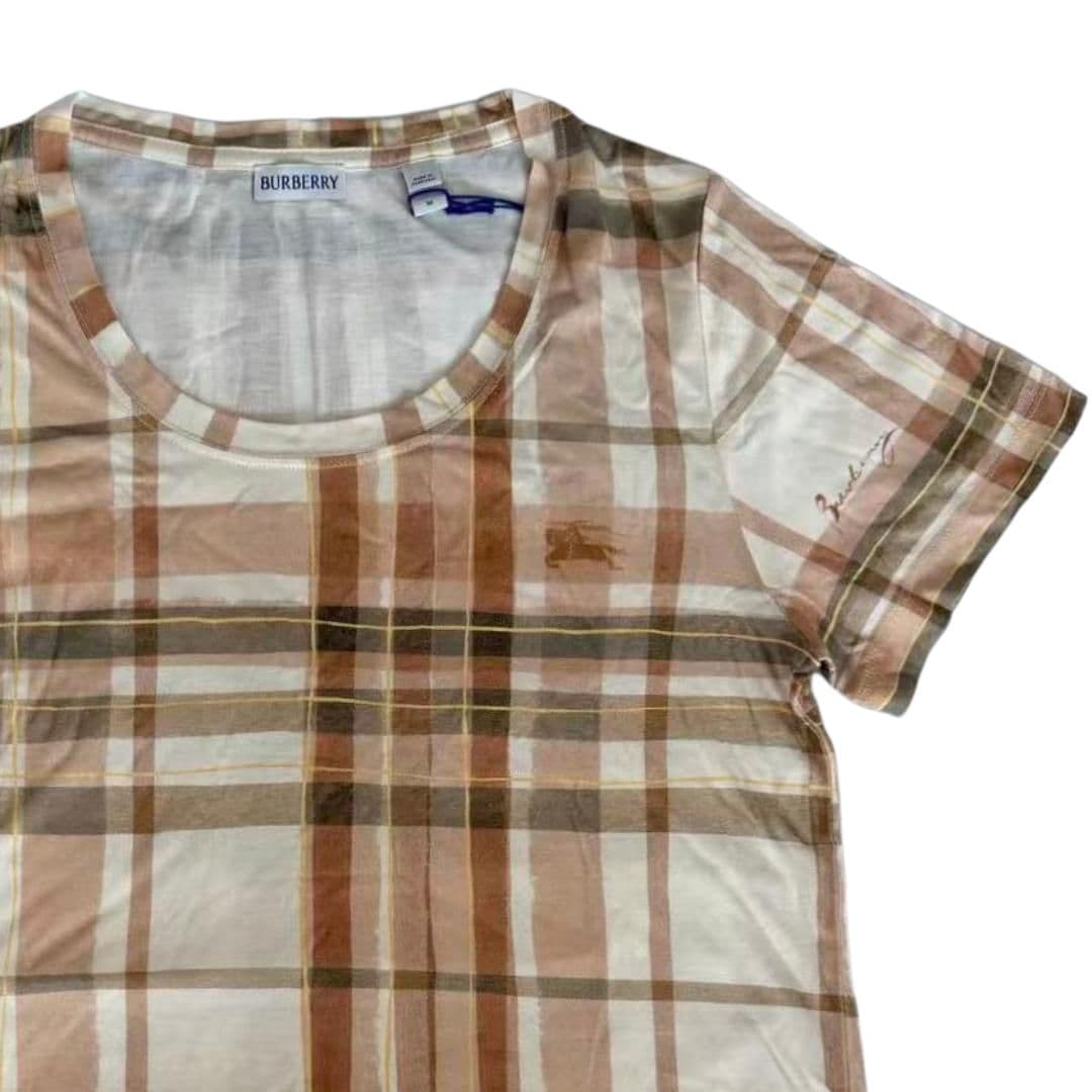 Футболка Burberry Коричневые Женские T-рубашки - изображение 3