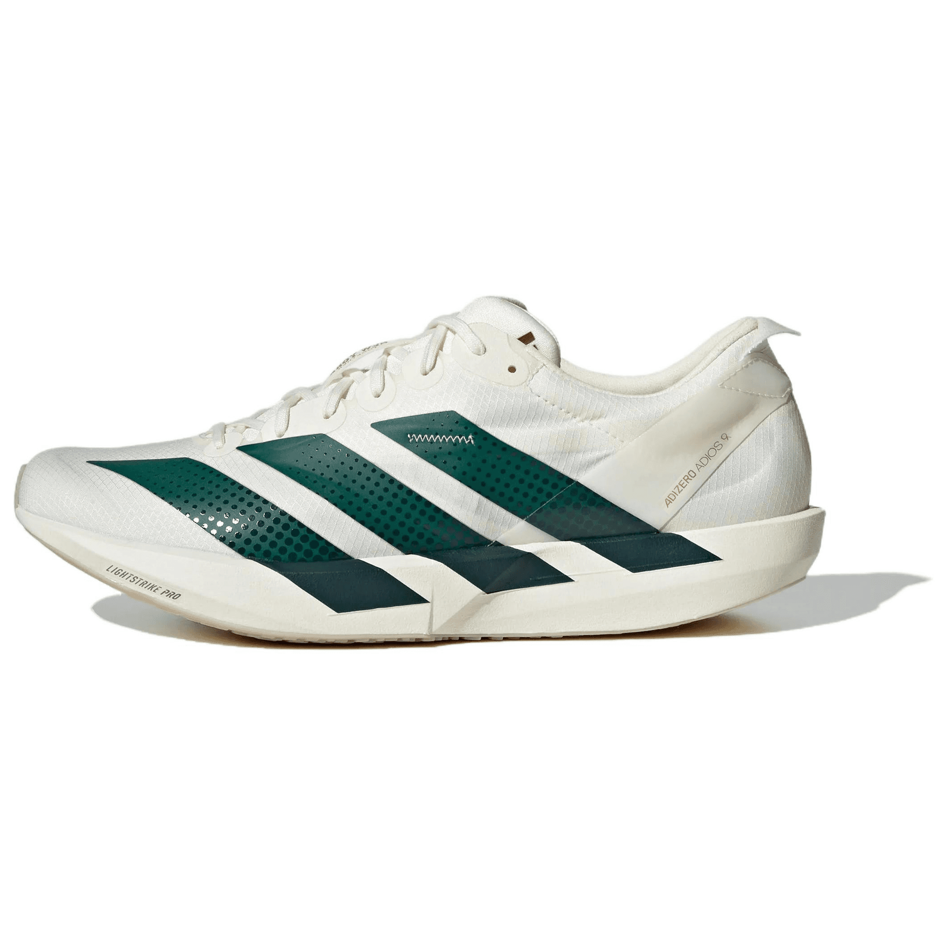 Кроссовки для бега Adidas Adizero Adios 9 Беговые кроссовки Низкий верх Нефритовый белый Лесной зеленый Мужской - изображение 1