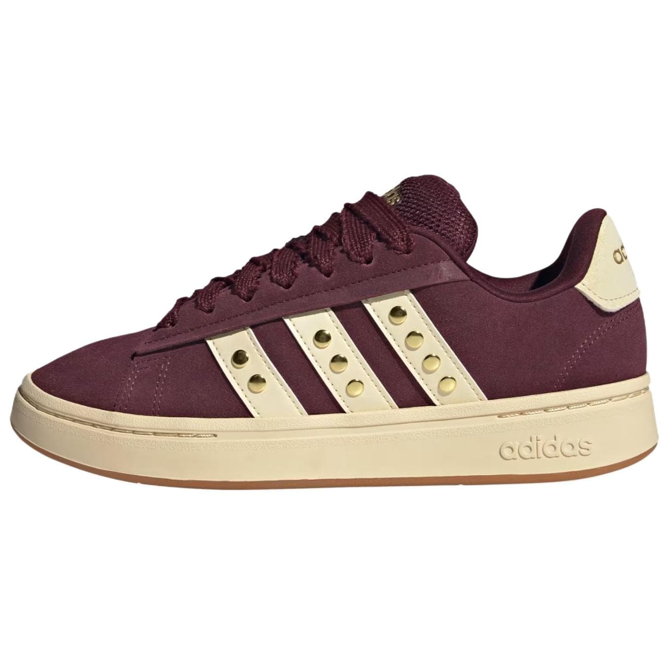 Кроссовки Adidas GRAND COURT ALPHA 00S Скейтборд Кроссовки Низкий Топ Бордовый Теплый Ванильный Матовый Золотистый Женские - изображение 1