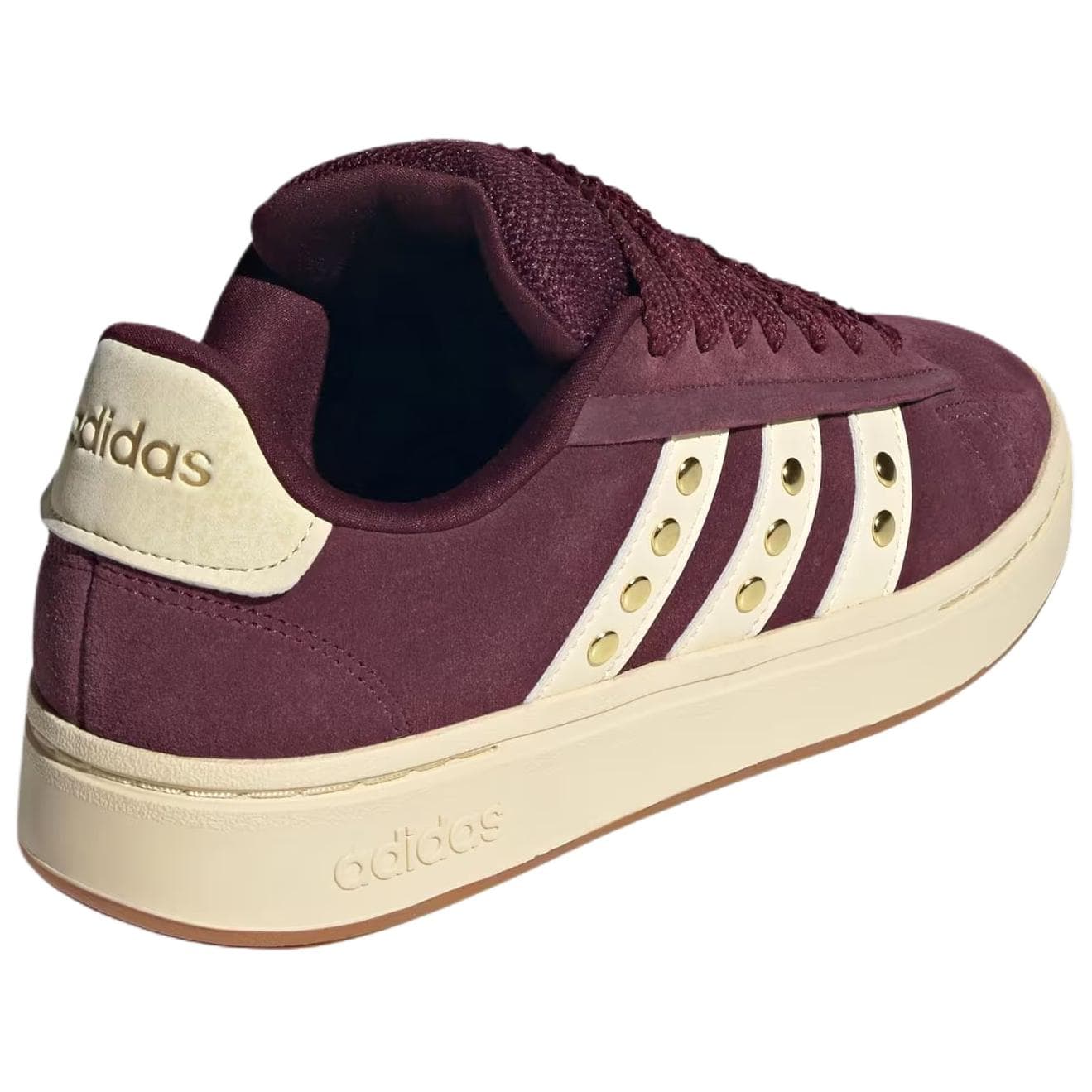 Кроссовки Adidas GRAND COURT ALPHA 00S Скейтборд Кроссовки Низкий Топ Бордовый Теплый Ванильный Матовый Золотистый Женские - изображение 4