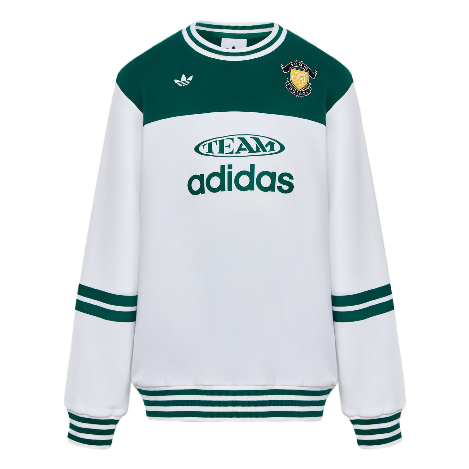 Кофта Adidas Originals Белый Лесной Зеленый Детские Свитшоты - изображение 1
