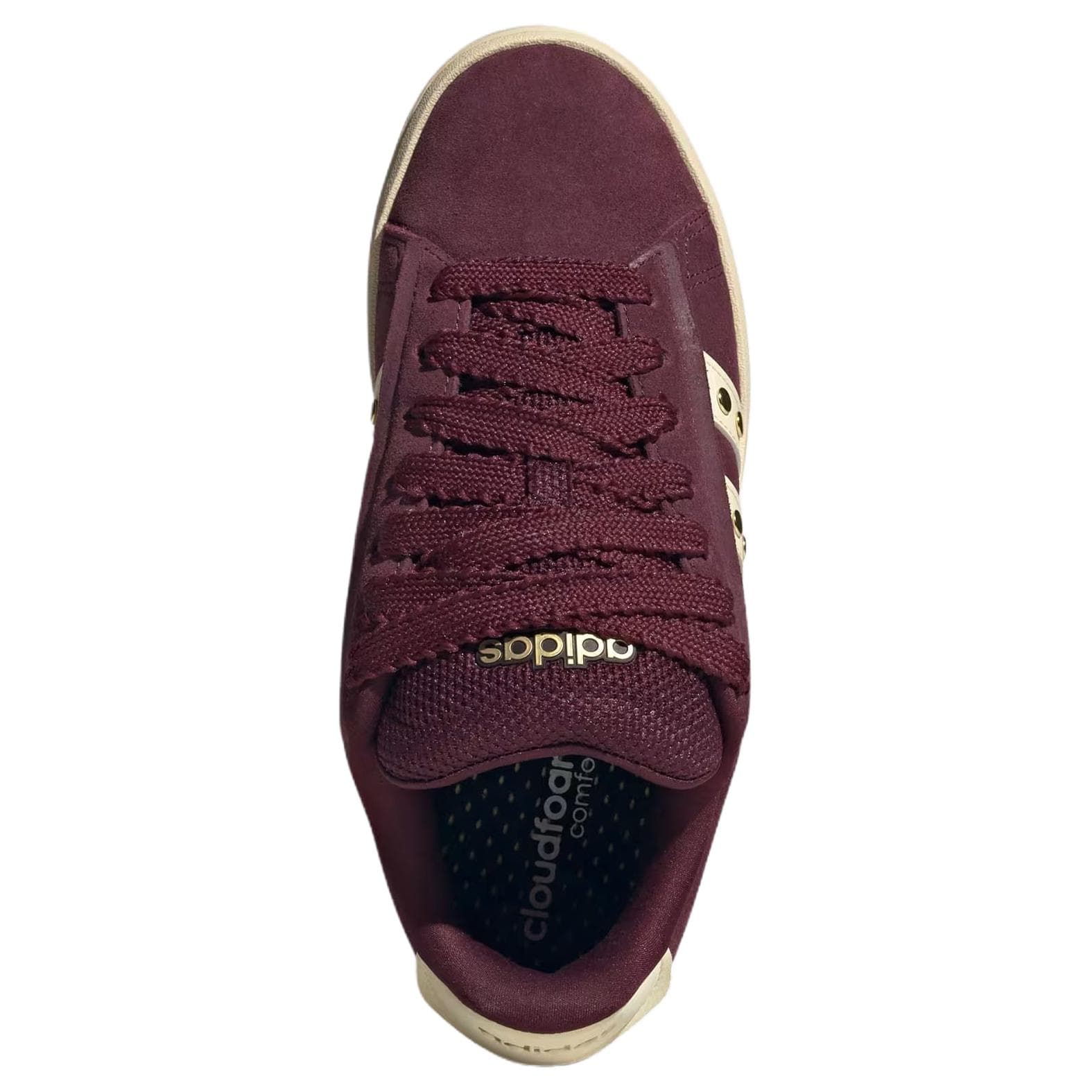 Кроссовки Adidas GRAND COURT ALPHA 00S Скейтборд Кроссовки Низкий Топ Бордовый Теплый Ванильный Матовый Золотистый Женские - изображение 5