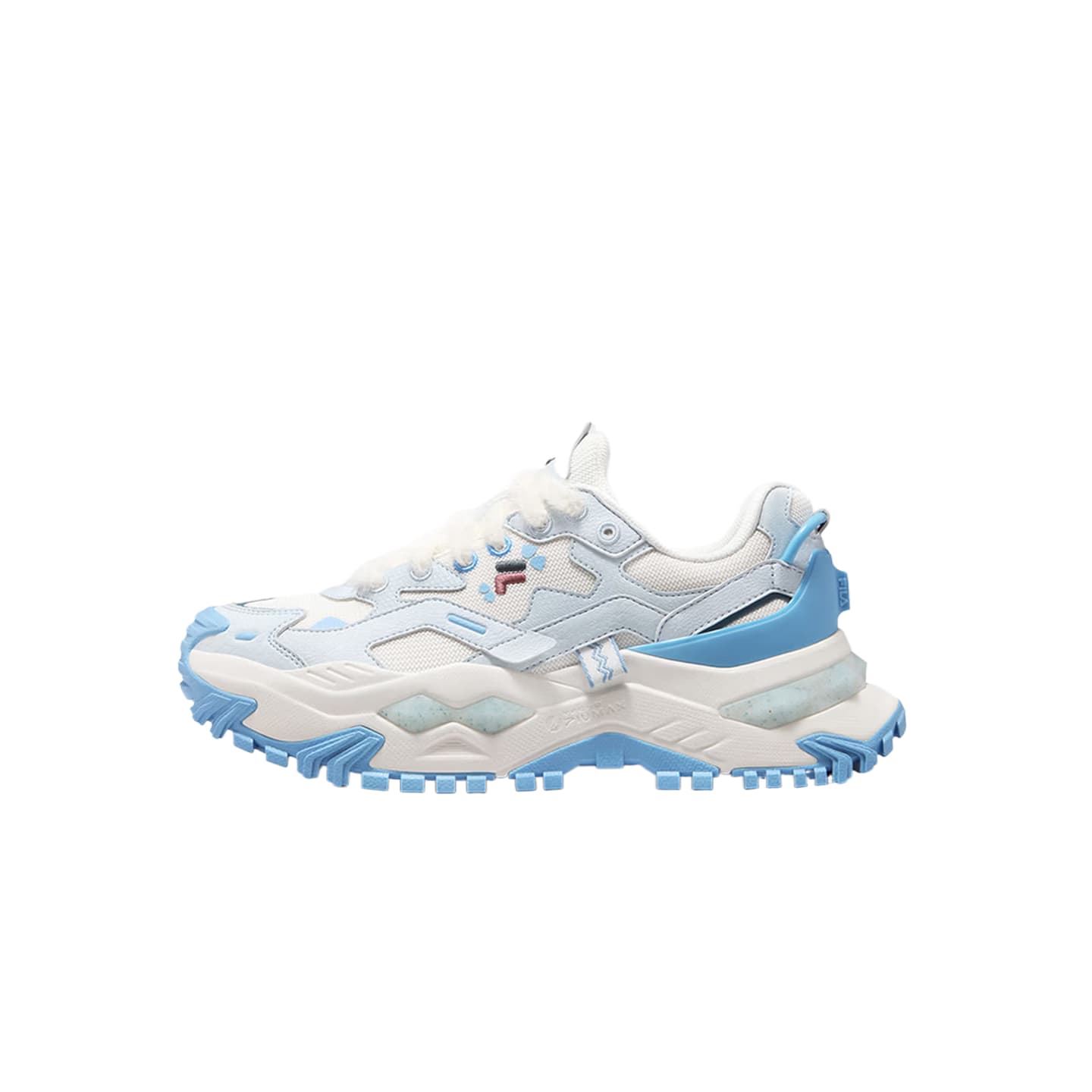 Кроссовки FILA FUSION Бьянко Массивные кроссовки Low Топ Прохлада ледяной Гусь Синий Женские - изображение 1
