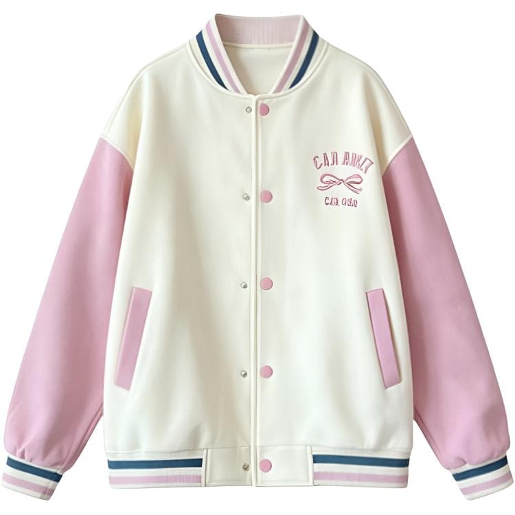 SHIBU Cjd1108 Передний и задний бант вышивка пальто цвет изображения Kids бейсбольные куртки - изображение 1