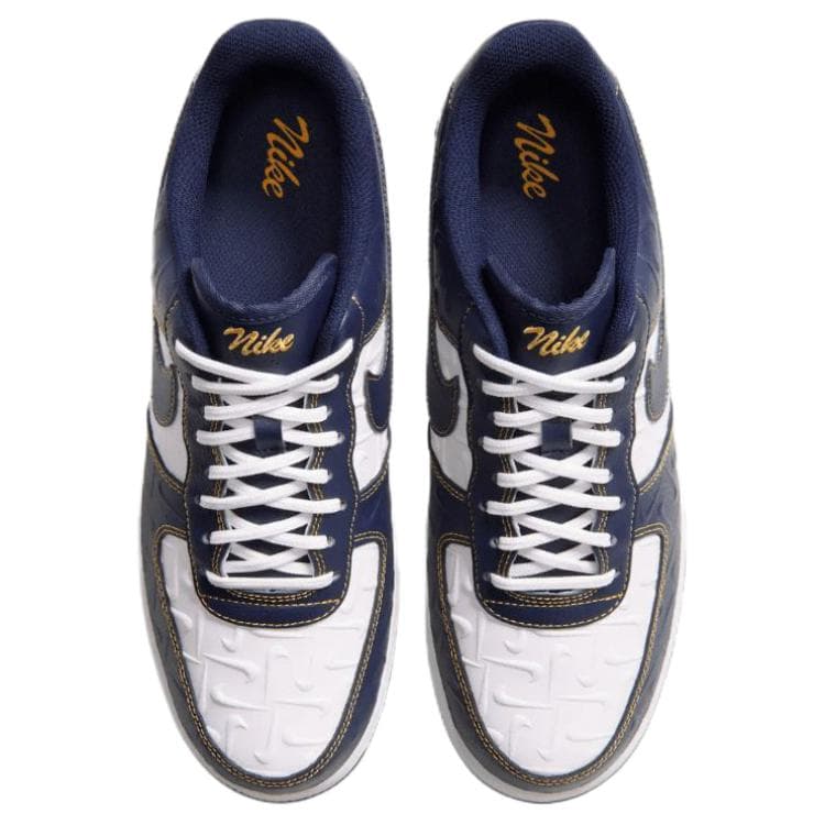 Кроссовки Nike Air Force 1 Skate Shoes Low Top Молочно-белый Темно-желтый Полуночный синий Синий Унисекс - изображение 4