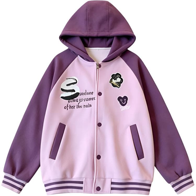 SHIBU Cjd1815 Полотенце с вышитым логотипом Бейсбольная куртка Розовый Kids Куртки - изображение 1