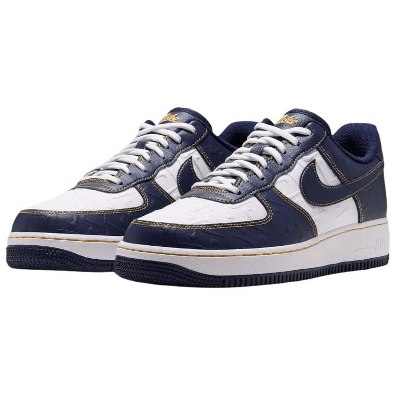 Кроссовки Nike Air Force 1 Skate Shoes Low Top Молочно-белый Темно-желтый Полуночный синий Синий Унисекс - изображение 3