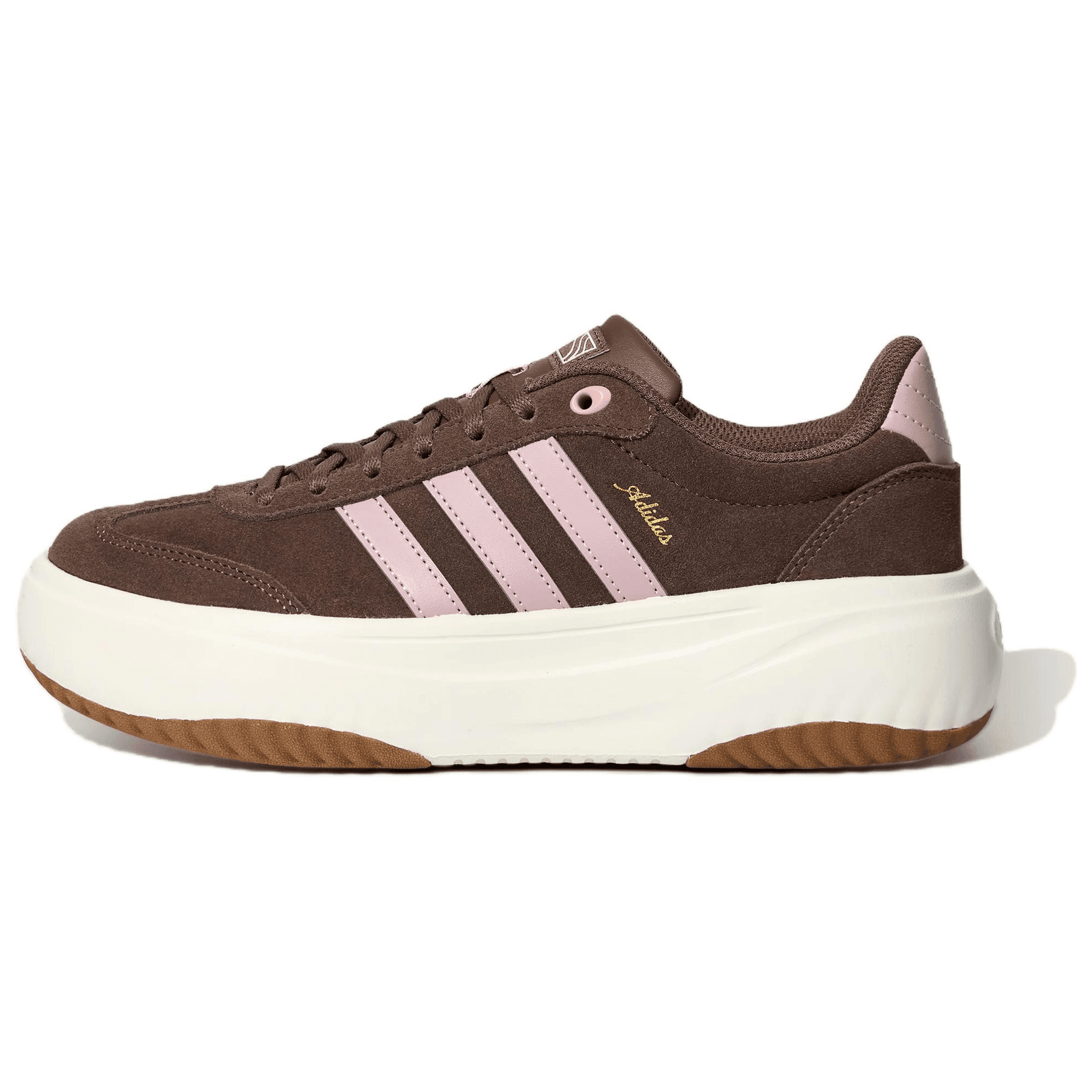 Кроссовки Adidas FLARE PLATFORM Кеды немецкой армии (GAT) Низкий Топ Темная земля Смешанный сирень Нефритовый белый Женский - изображение 1