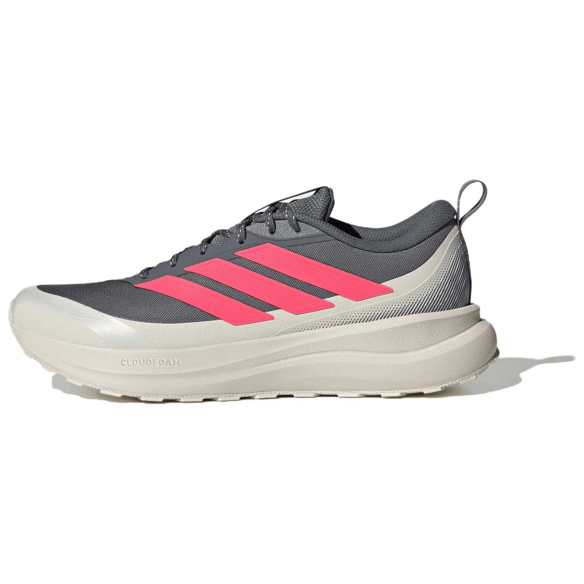 Кроссовки для бега Adidas Runfalcon 6 Беговые кроссовки Низкий Топ Асфальт Серый Неоново-Красный Серый Мужской - изображение 1