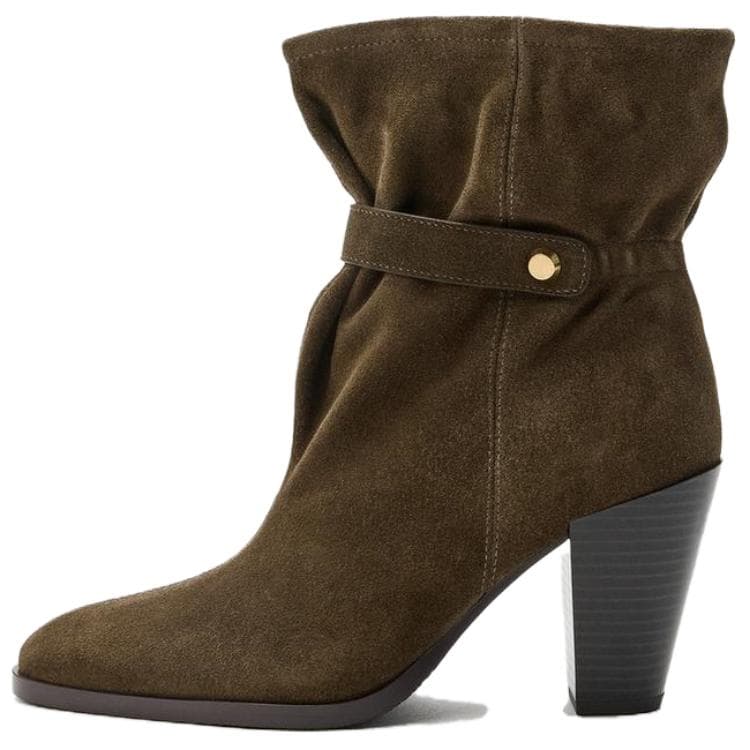 Сапоги zara Ботильоны Коричнево-зеленый Женские - изображение 1