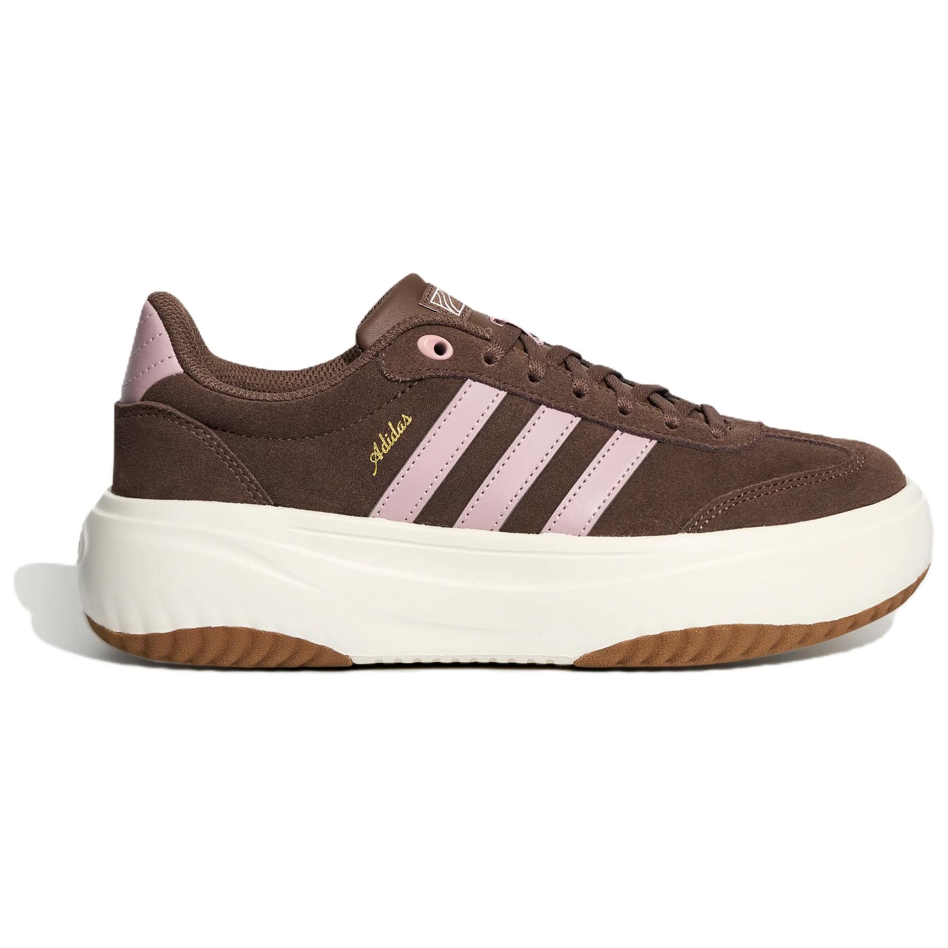 Кроссовки Adidas FLARE PLATFORM Кеды немецкой армии (GAT) Низкий Топ Темная земля Смешанный сирень Нефритовый белый Женский - изображение 2