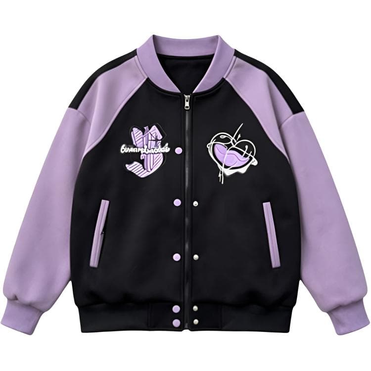 SHIBU 2606 Стиль Отложной воротник Клетка Вышивка Пэчворк Пальто Изображение Цвет Kids Бейсбольные куртки - изображение 1