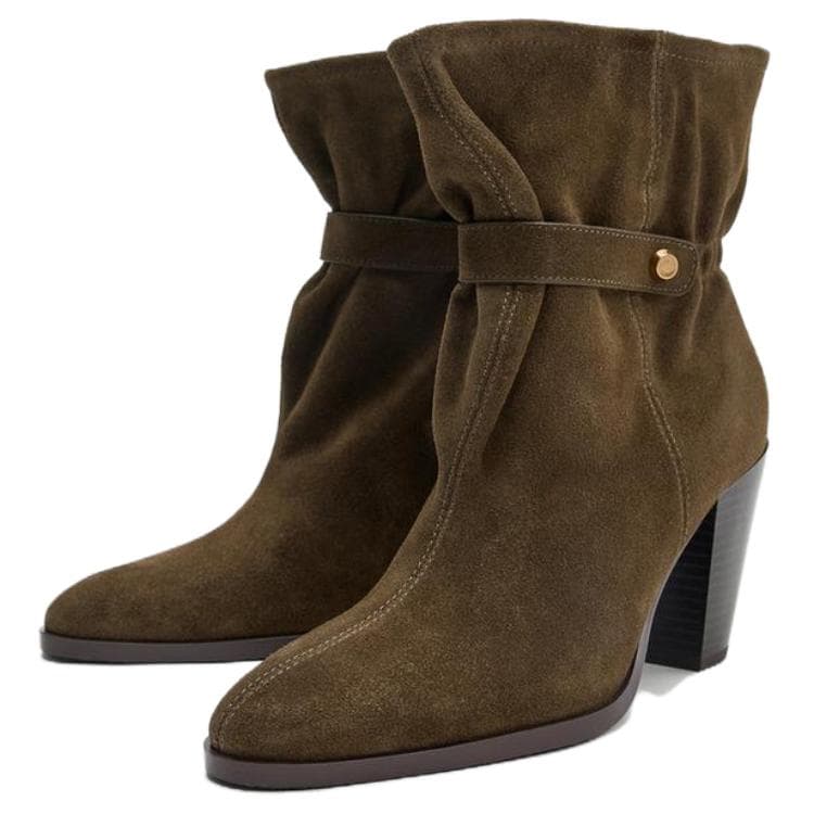 Сапоги zara Ботильоны Коричнево-зеленый Женские - изображение 2