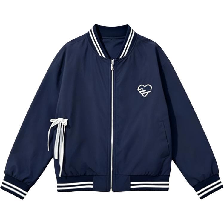 SHIBU Q25930 Сердце Бусина Бейсбольная куртка Темно-синий Kids Куртки - изображение 1