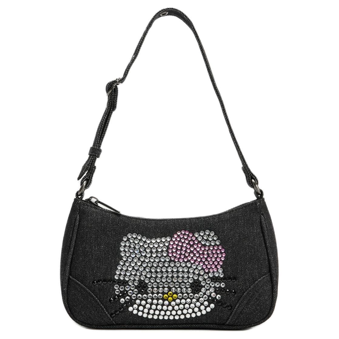 Мини-сумка ZARA x Hello Kitty Коллаборация Хлопковое волокно с полиэстером Сумка через плечо Женская Черная - изображение 1
