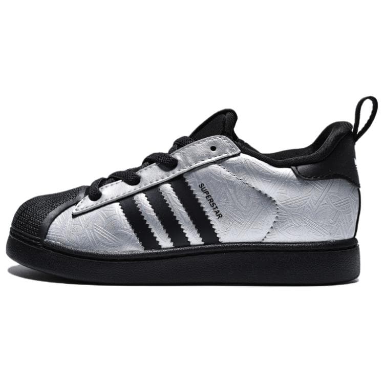 Кроссовки Adidas Originals Superstar Лоу-топы Скейтборд Обувь Черно-серебро Детский - изображение 1