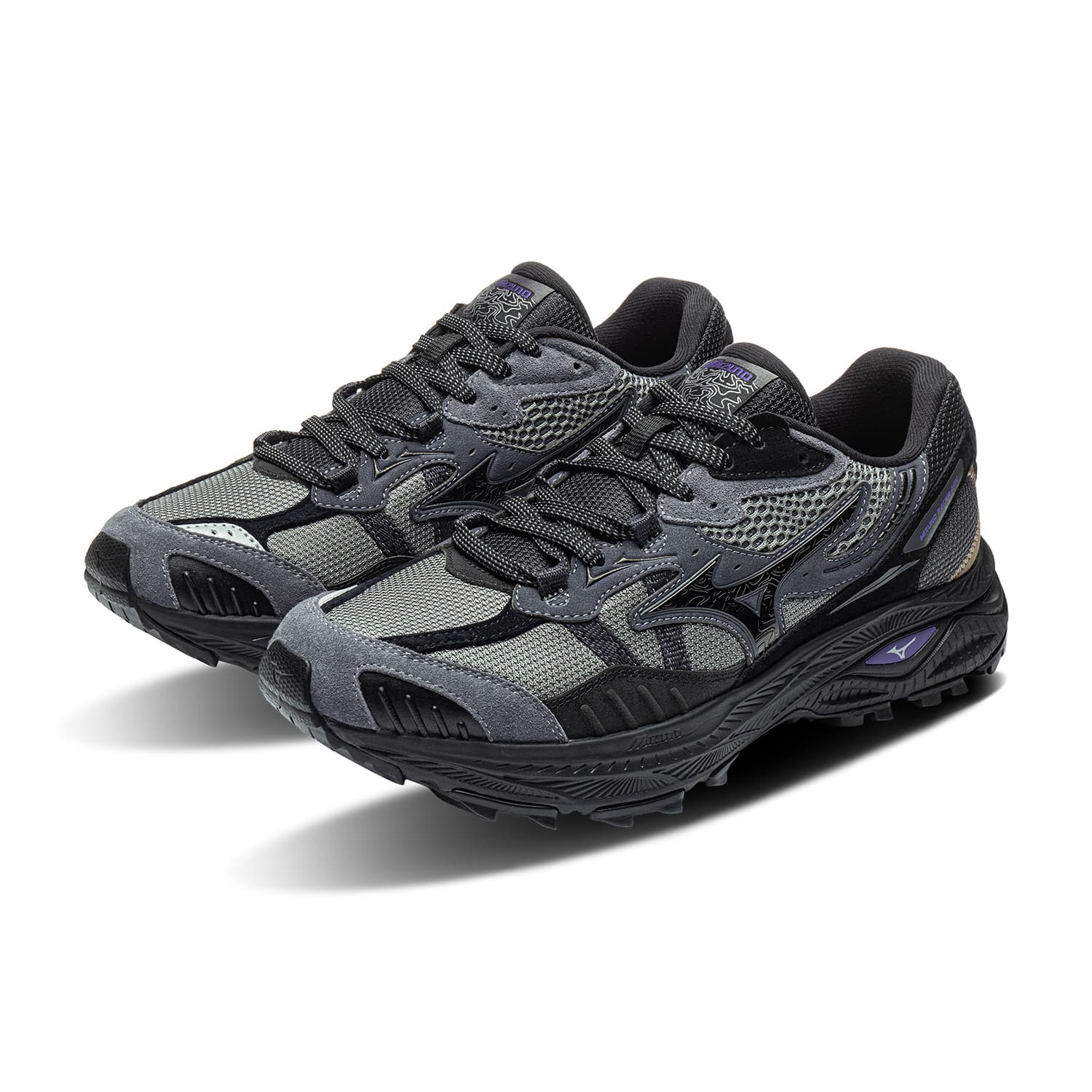 Кроссовки для бега Кроссовки для бега Mizuno Racer ADV низкий топ коричневый серый темный железный серый черный унисекс - изображение 4