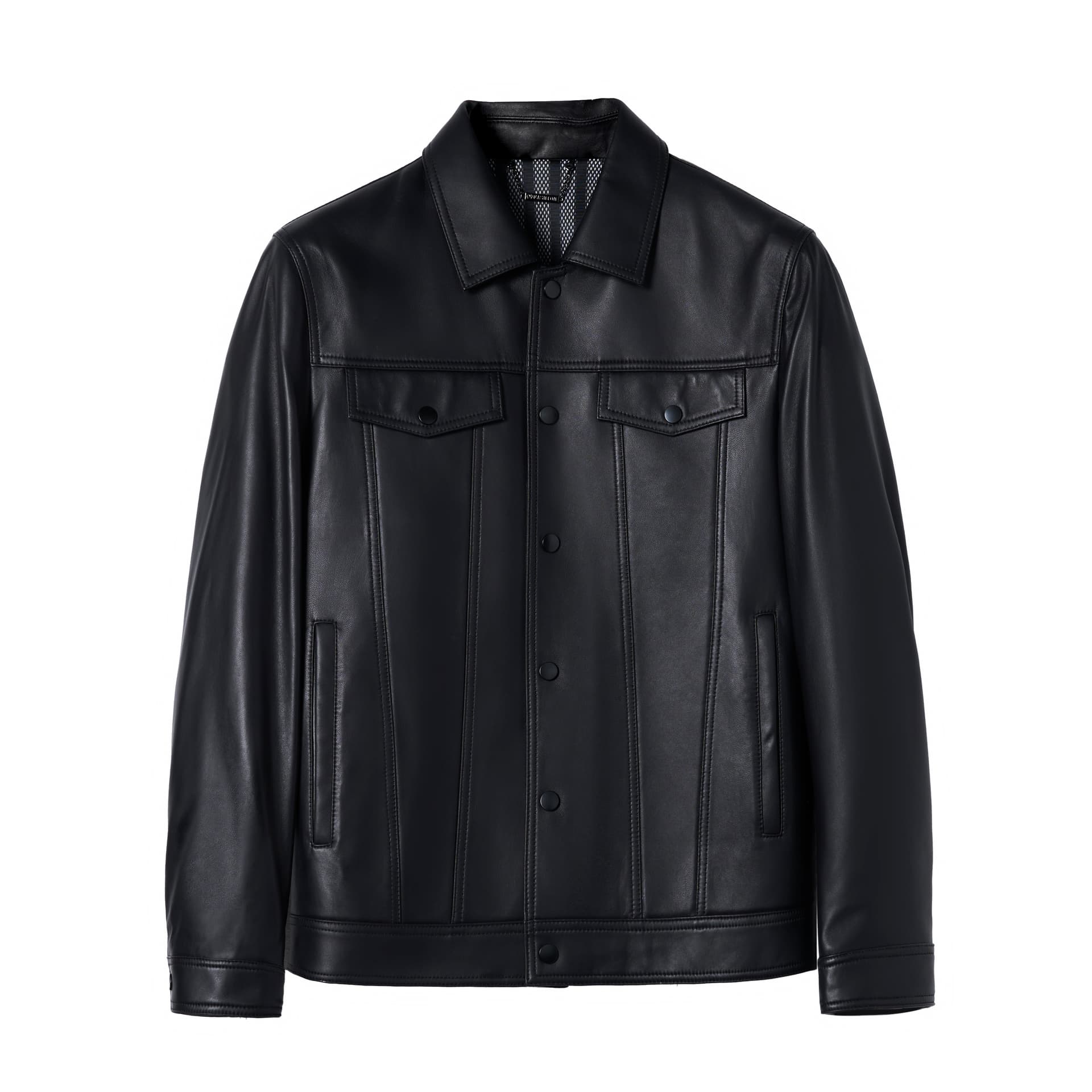 Кожаная куртки PIERRE CARDIN Черный мужской Кожаные куртки - изображение 1