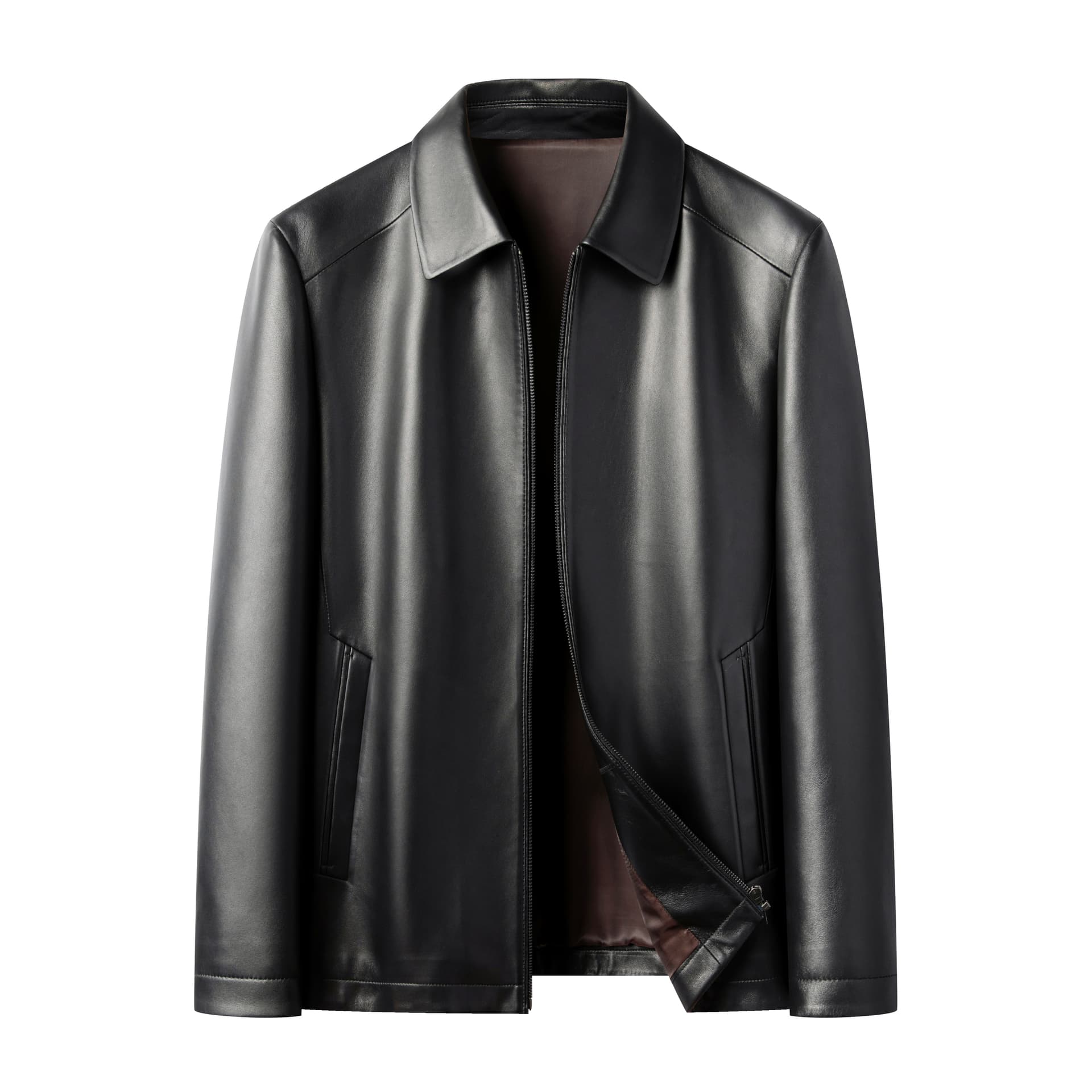 Кожаная куртки PIERRE CARDIN Черный мужской Кожаные куртки - изображение 1