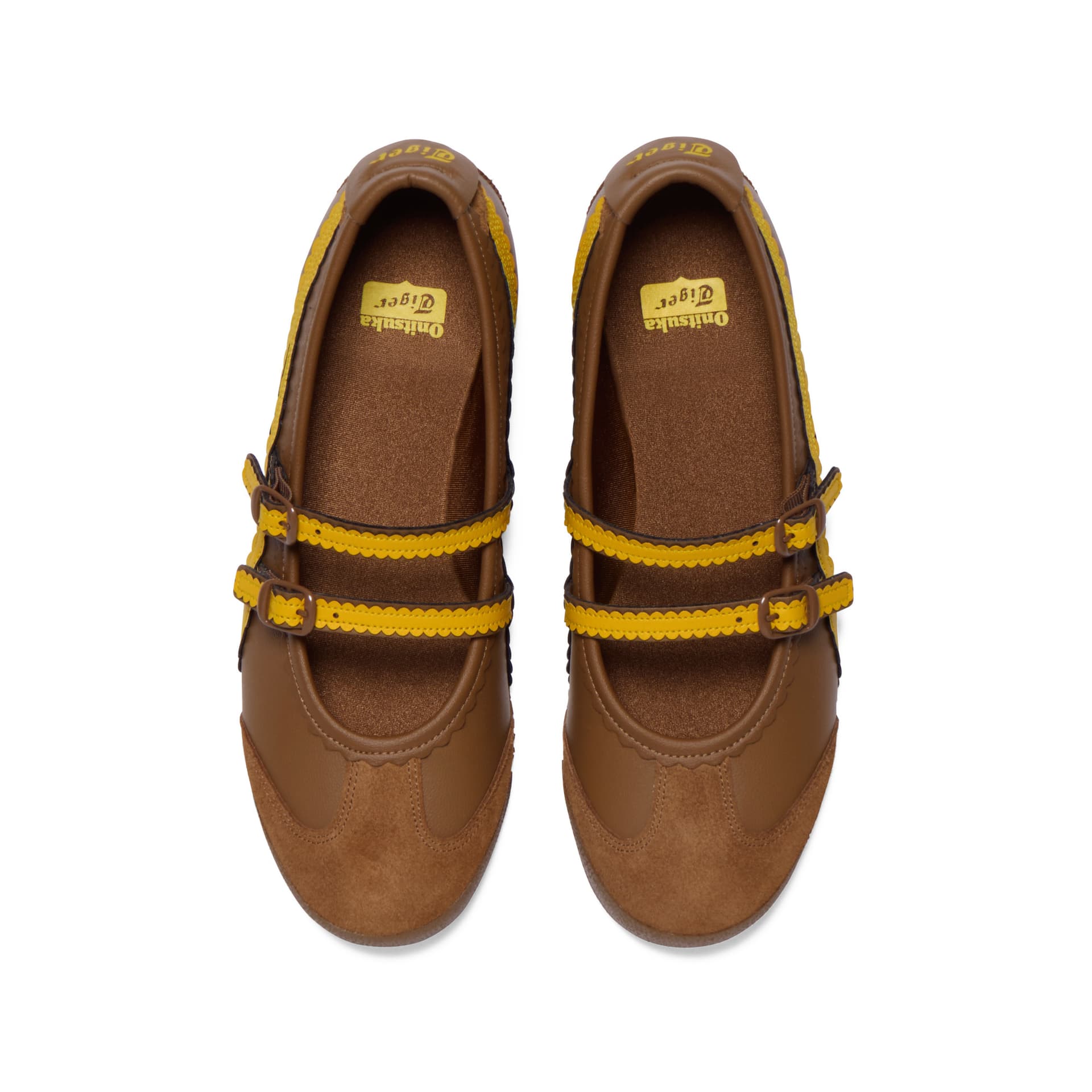 Onitsuka Tiger MEXICO 66 TGRS Туфли Мэри Джейн Низкие Топ Коричневый Желтый Унисекс - изображение 5
