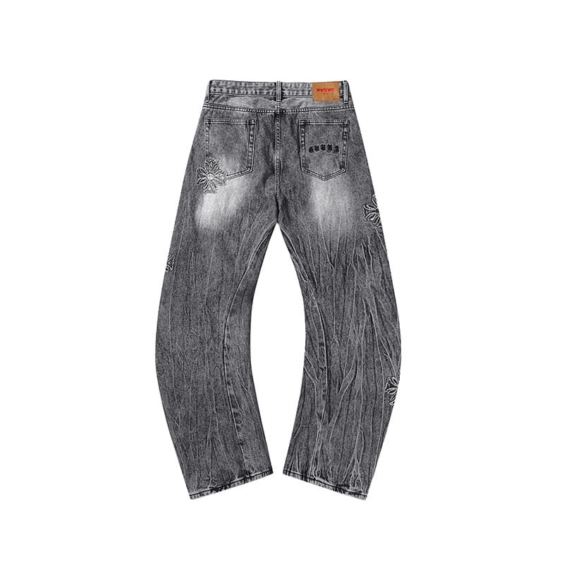 Штаны Guuka Black Gray Color Мужской Джинсы - изображение 2