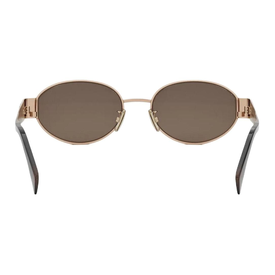 Солнцезащитные очки CELINE Металл OVAL SUNGLASSES Женские Коричневый - изображение 4