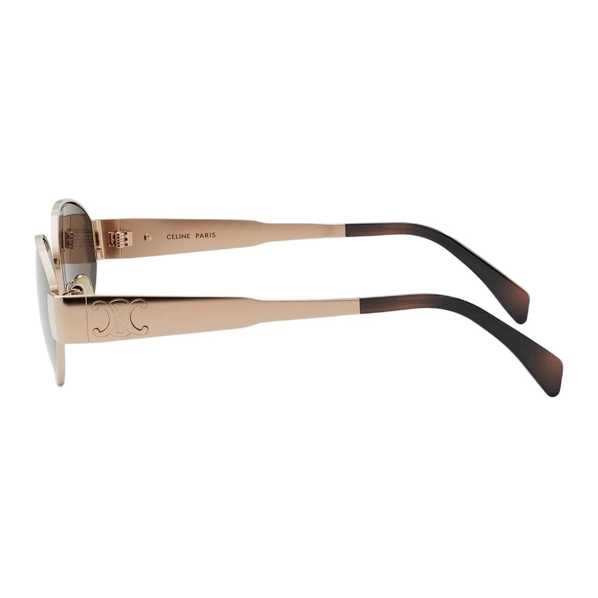 Солнцезащитные очки CELINE Металл OVAL SUNGLASSES Женские Коричневый - изображение 3
