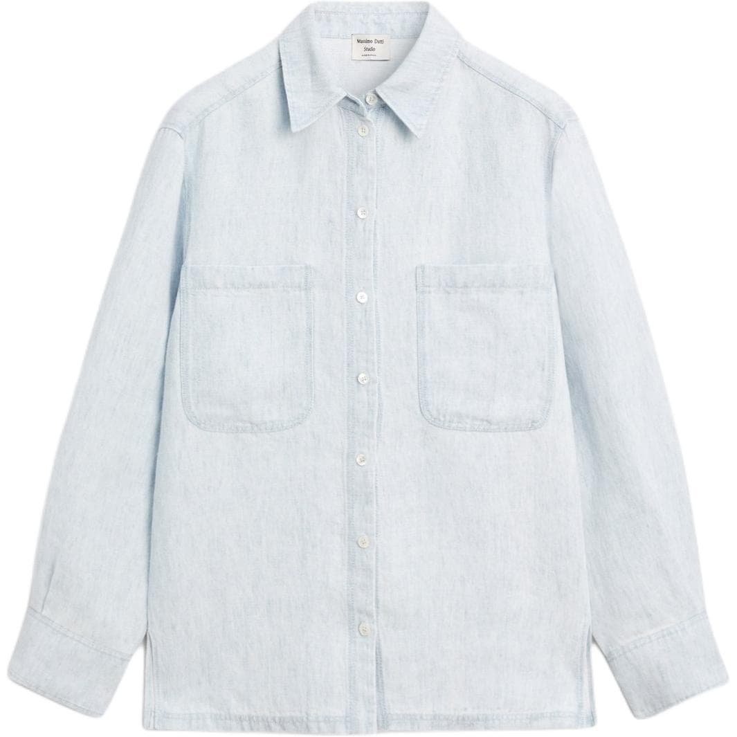 Блузка Massimo Dutti Синий Женские Рубашки - изображение 2