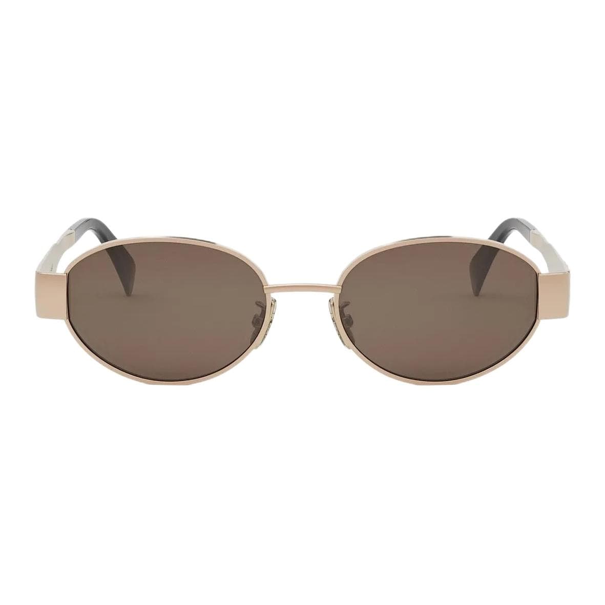 Солнцезащитные очки CELINE Металл OVAL SUNGLASSES Женские Коричневый - изображение 2