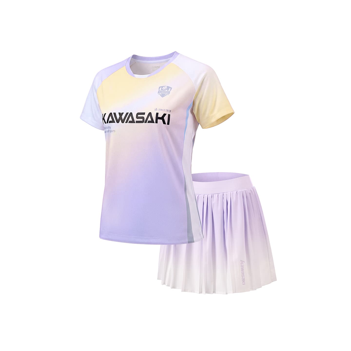 Kawasaki Set Magic Flowers (Gradient Purple Top + Gradient Purple Bottom) Женская Бадминтон Топы и Футболки - изображение 3