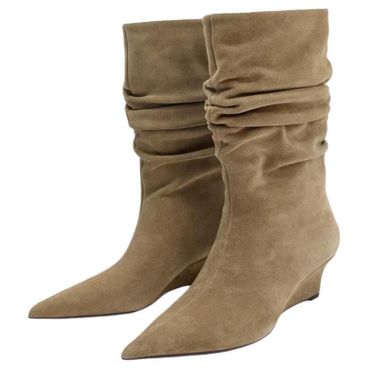Сапоги zara Ботильоны Верблюжье-коричневый Женские - изображение 3