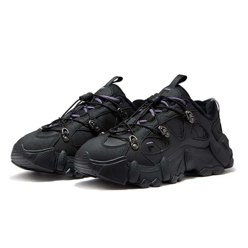 Кроссовки FILA FUSION FUSIONEER Массивные кроссовки Лоу-топы Скачущий конь Черный Женские - изображение 3