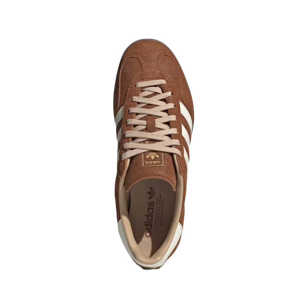 Кроссовки Adidas Originals GAZELLE INDOOR Кеды немецкой армии (GAT) Низкий Топ Темный Бронза OFF WHITE Магический Бежевый Мужской - изображение 3