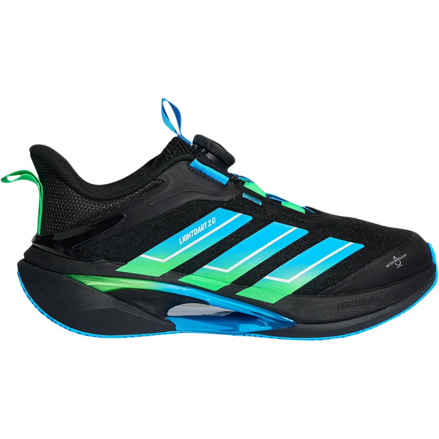 Кроссовки Adidas Lightdart 2,0 Детские беговые кроссовки Low Топ Черный Яркий Кристально-синий Ярко-зеленый Kids - изображение 2
