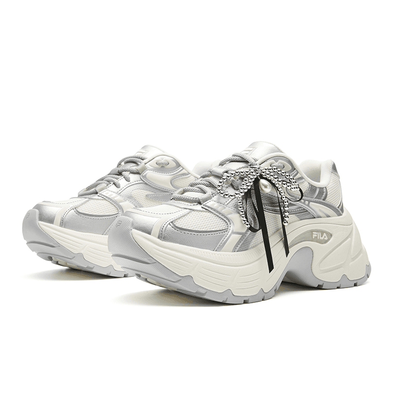 Кроссовки FILA SOFIA Fishbone Shoes массивные кроссовки лоу-топы молочно-белый космический серебряный женские - изображение 3