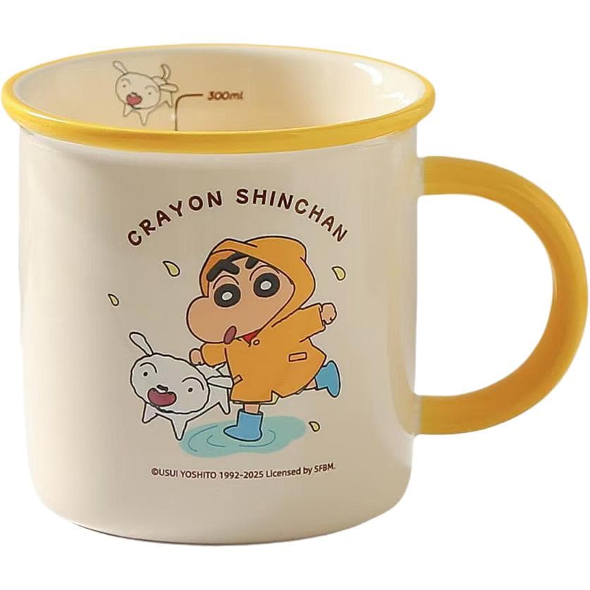 Кружка Crayon Shinchan с отметками "Отношение" керамика подстаканник объем 300 мл - изображение 1