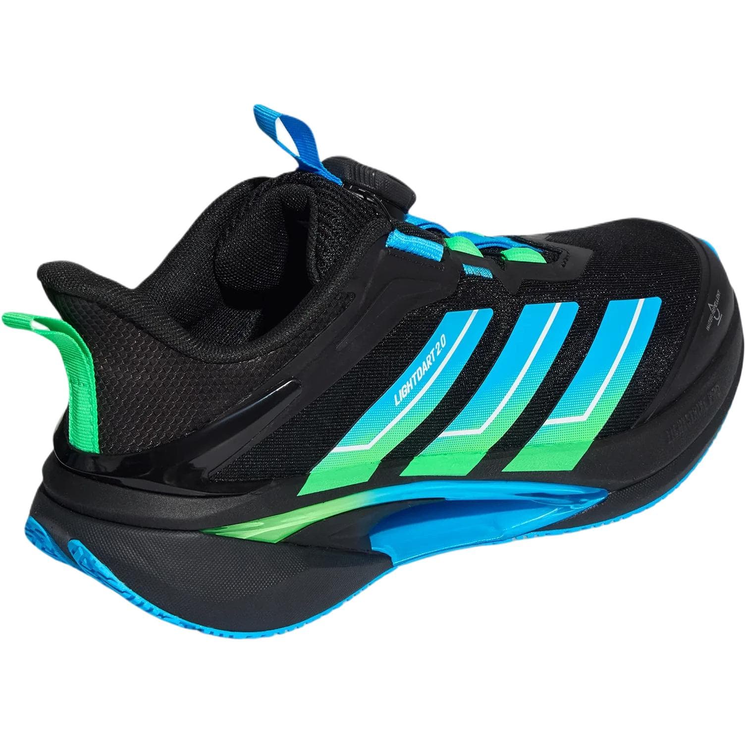 Кроссовки Adidas Lightdart 2,0 Детские беговые кроссовки Low Топ Черный Яркий Кристально-синий Ярко-зеленый Kids - изображение 4