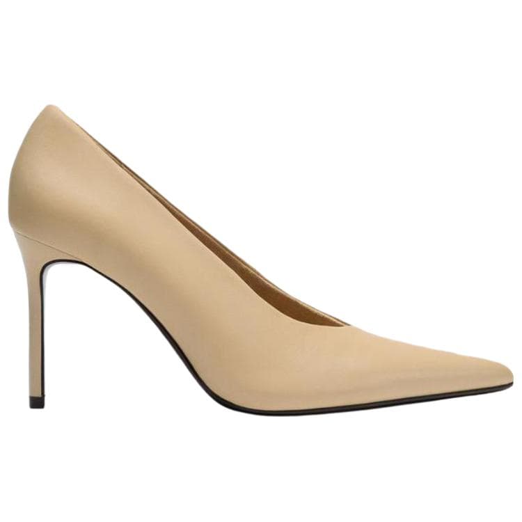 Туфли zara Высокие каблуки Low Топ Бежевый Женские - изображение 2