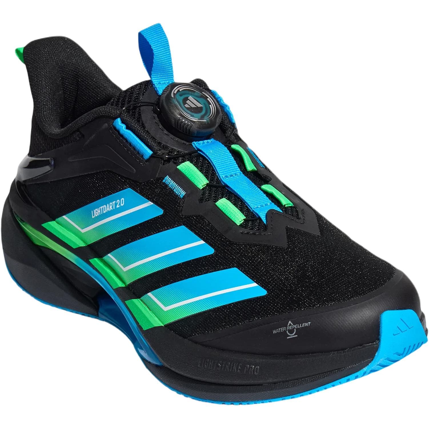 Кроссовки Adidas Lightdart 2,0 Детские беговые кроссовки Low Топ Черный Яркий Кристально-синий Ярко-зеленый Kids - изображение 3