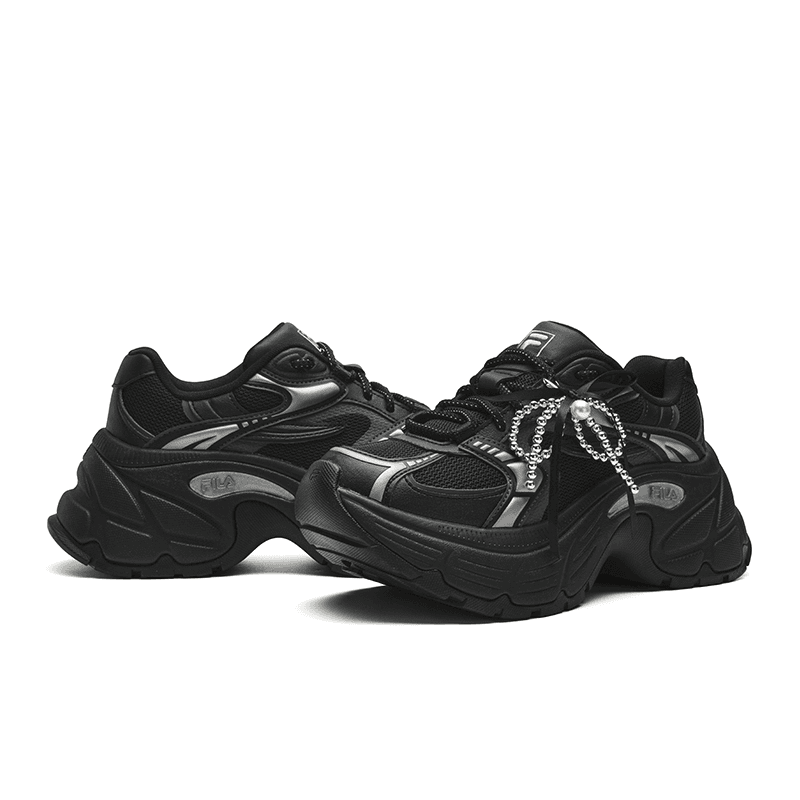 Кроссовки FILA SOFIA Fishbone Shoes Увеличение роста Баланс Легкий Антискользящий Лоу-топы Массивные кроссовки Женские Черный - изображение 4