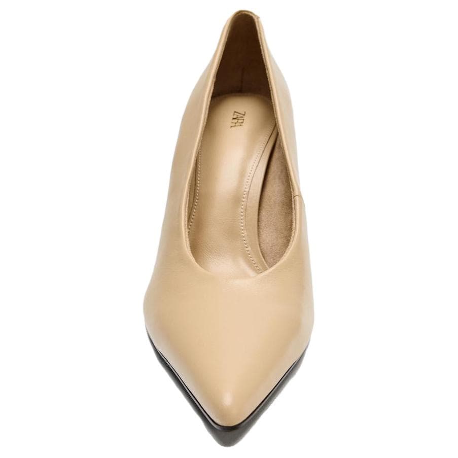 Туфли zara Высокие каблуки Low Топ Бежевый Женские - изображение 4