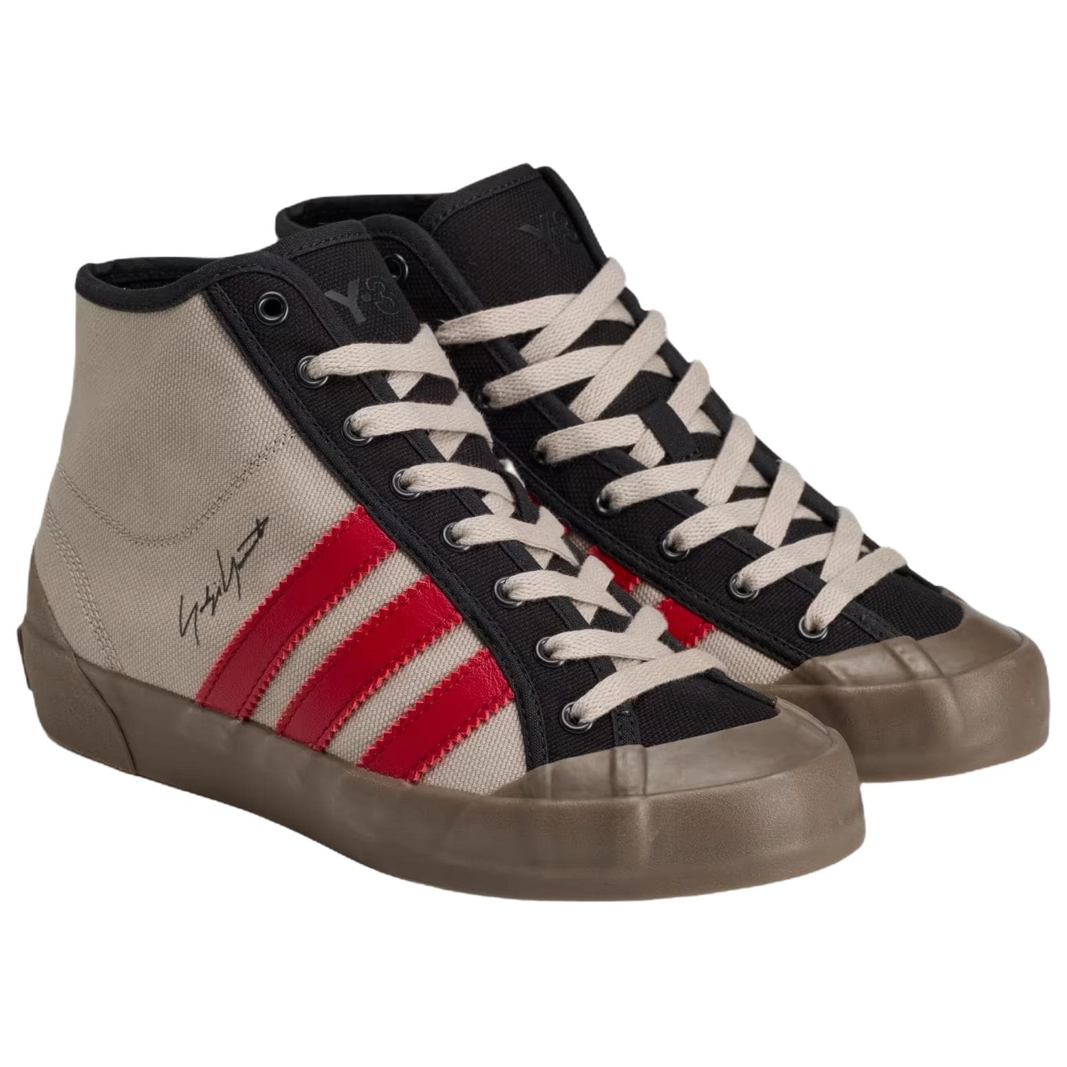 Кроссовки Y 3 Skate Shoes High Top Beige Black Unisex - изображение 4